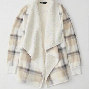 Abercrombie Sherpa Fleece Open Front Cardigan